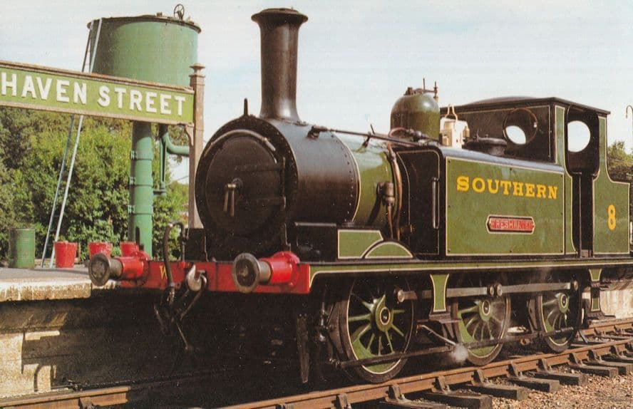 Freshwater Train Haven Street Station Isle Of Wight Painting Postcard