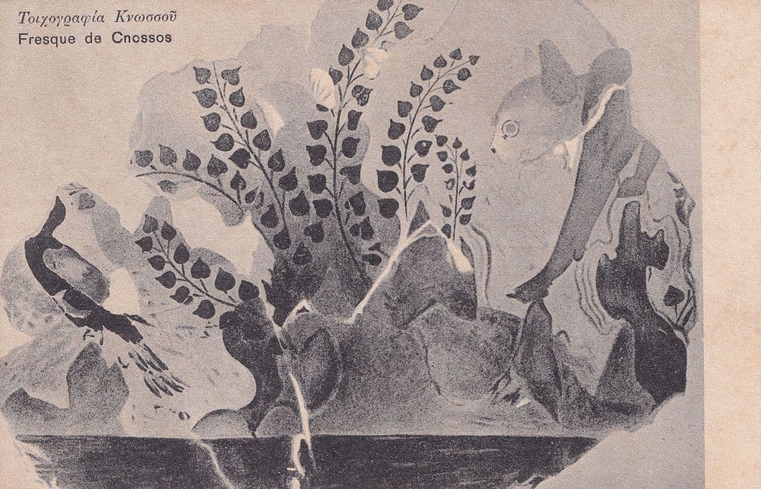 Fresque de Cnossos Greece Crete Old Rabbit Painting Postcard