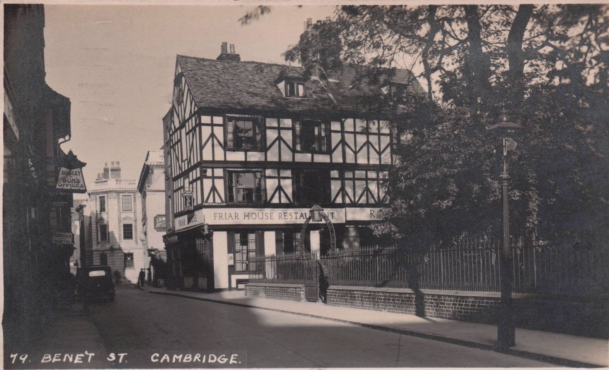 Friar House Restaurant Pub Bennet St Cambridge Old Postcard