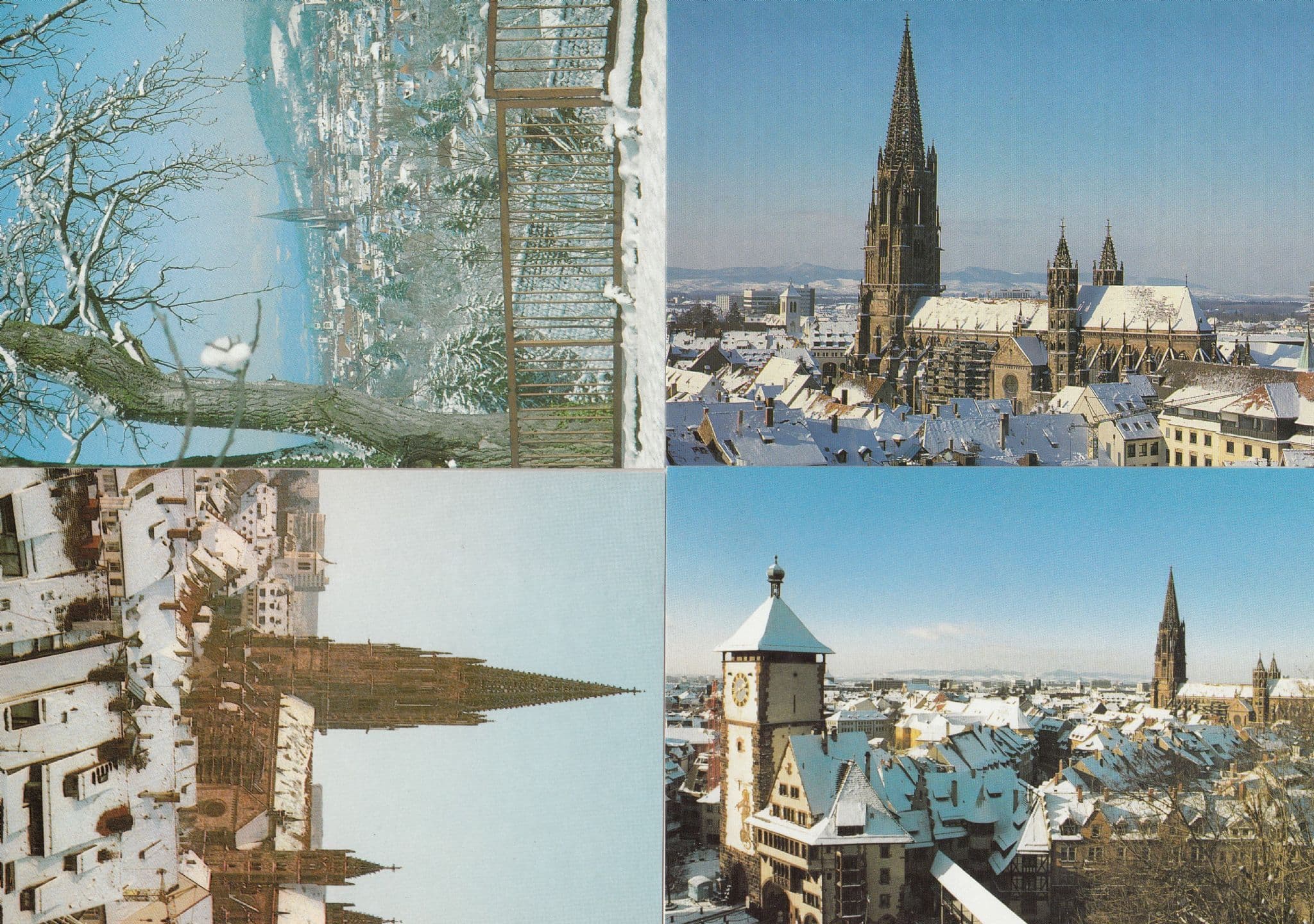 Frielburg Im Breigsau Blick Vom Schlobberg 4x German Snow Christmas Postcard s