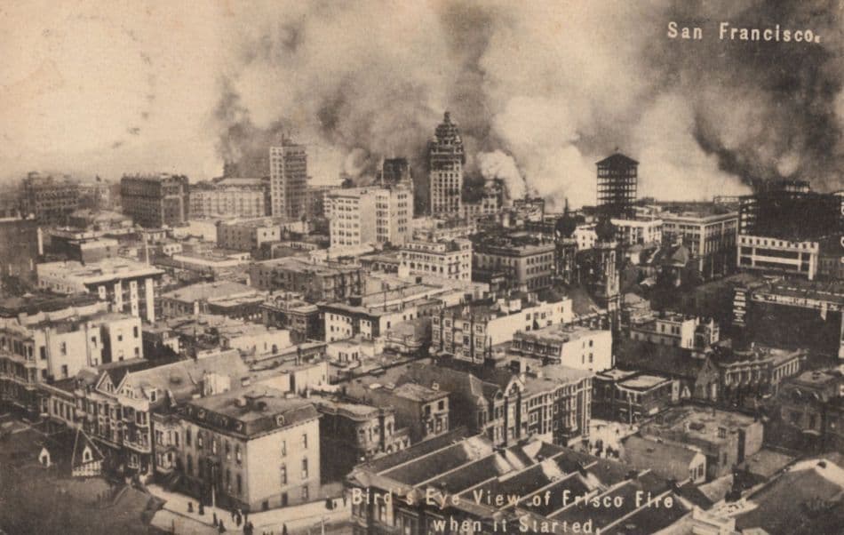 Frisco Fire When It Started San Fransisco USA Disaster Old Postcard