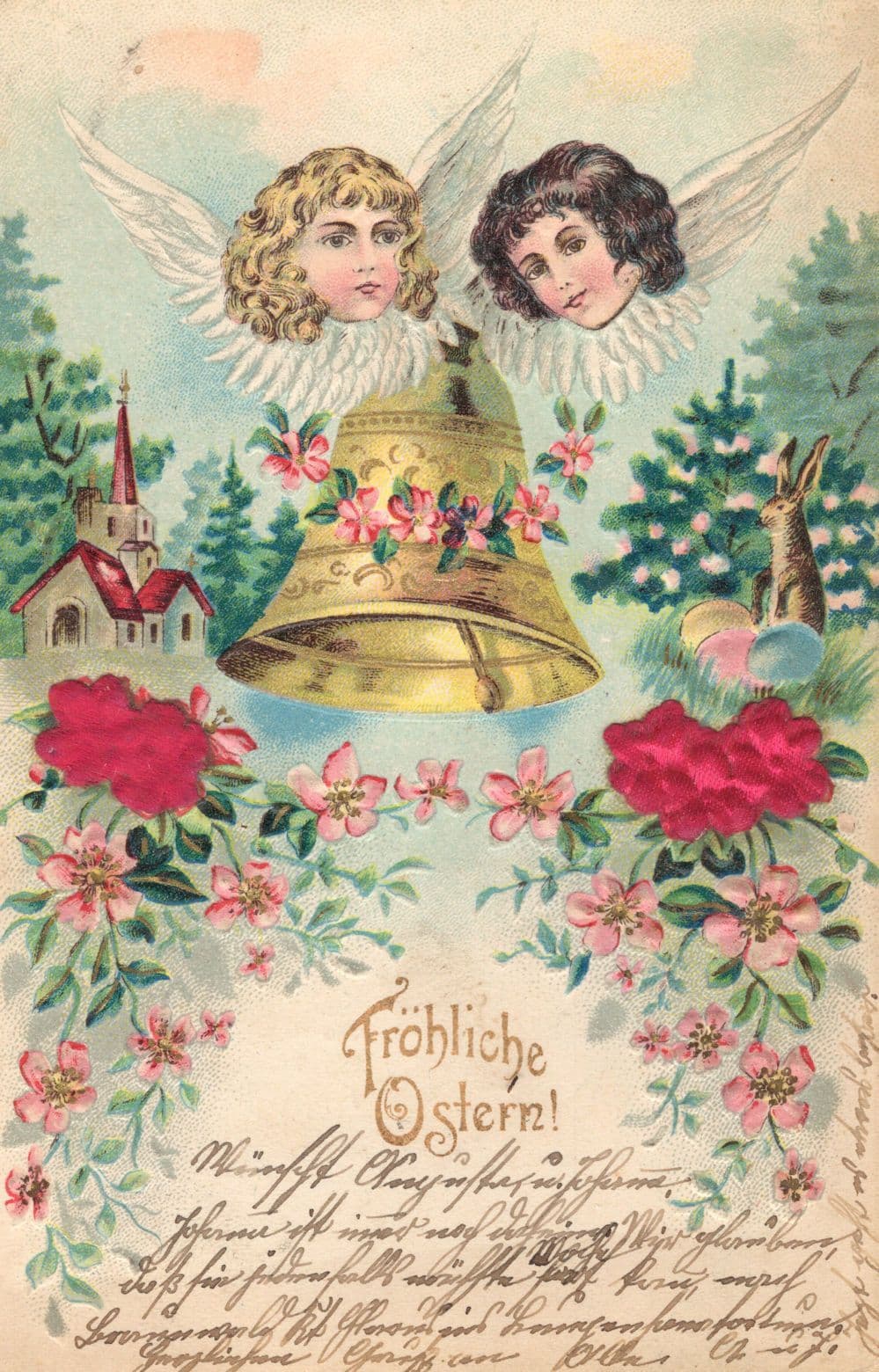 Froliche Ostern Switzerland Raised Effect 1903 Rare Easter Postcard