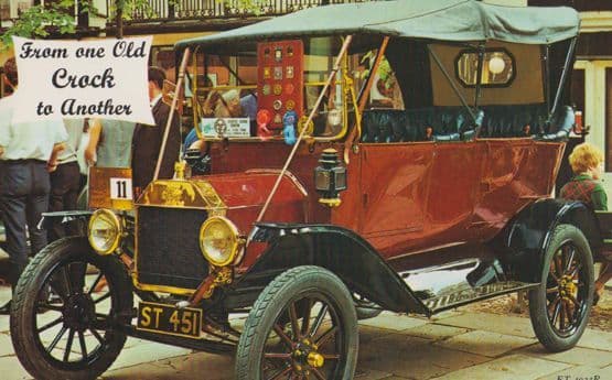 From One Old Crack To Another Classic Car Irish Exhibition Postcard