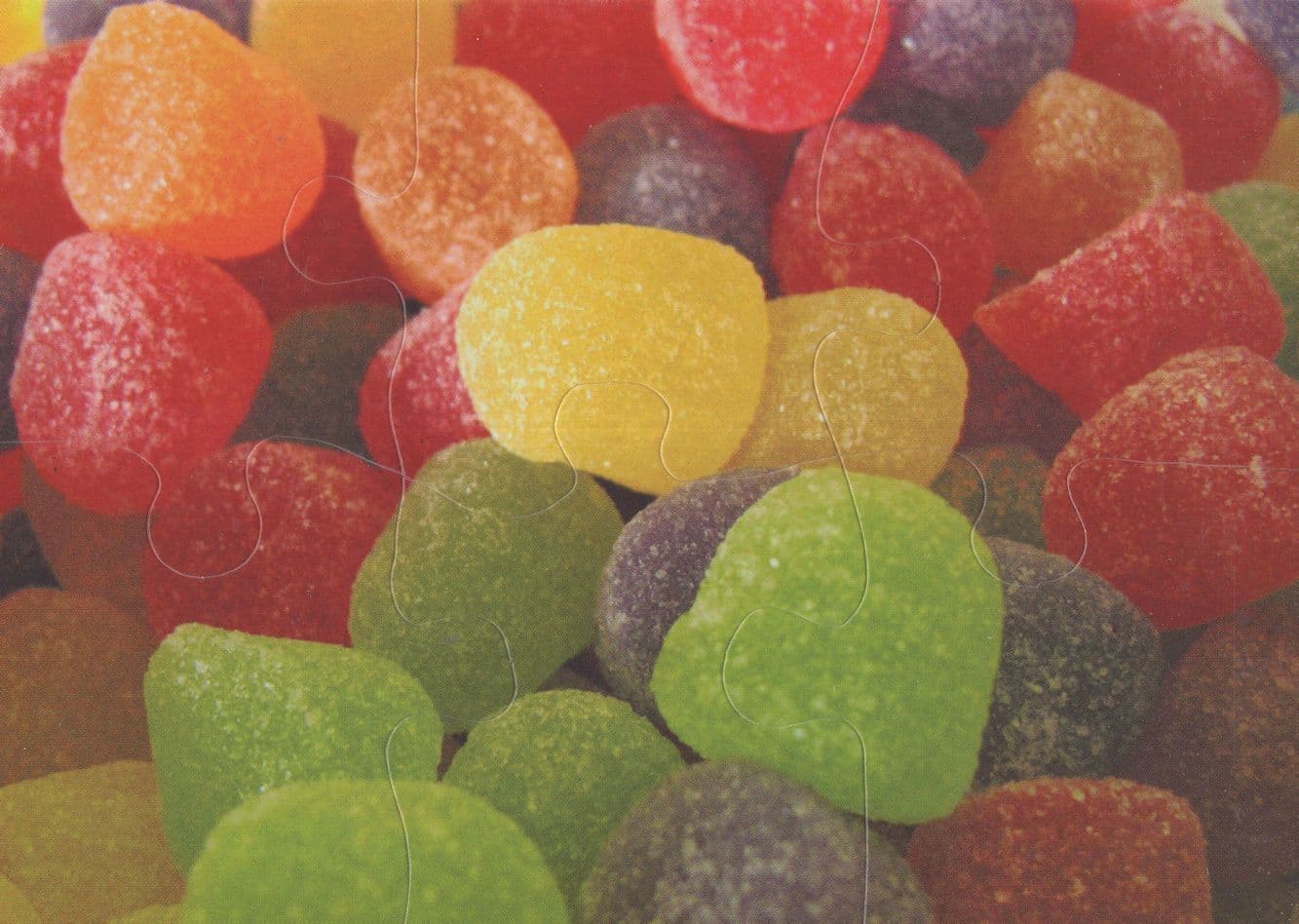 Fruit Pastilles Gums Confectionary Amazing Sweets Jigsaw Postcard