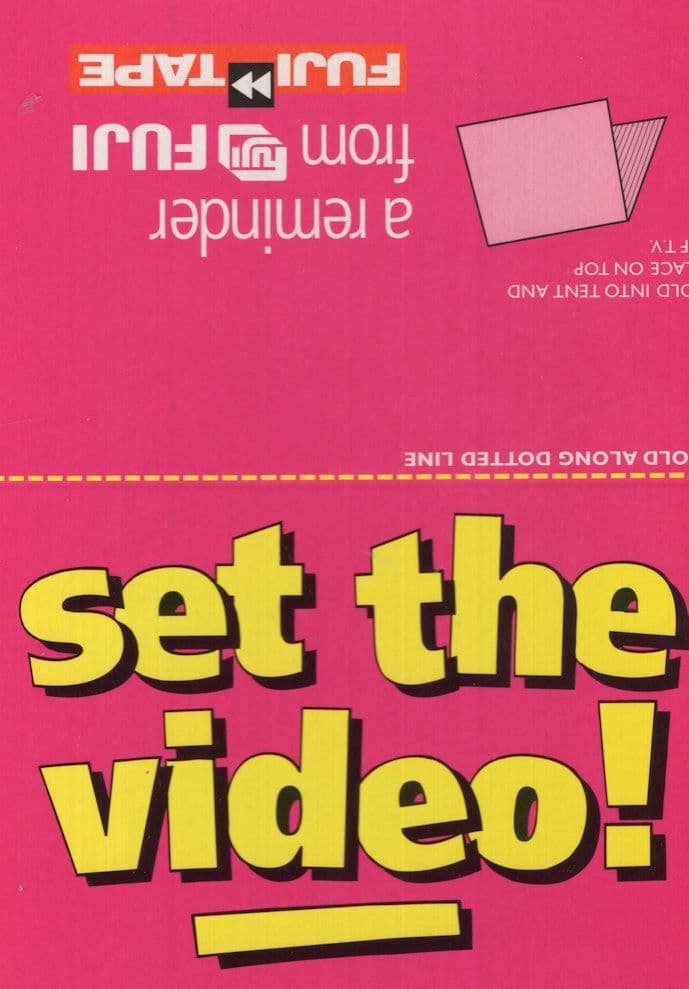 Fuji Video Recorder Tape VHS Advertising TV Reminder Postcard