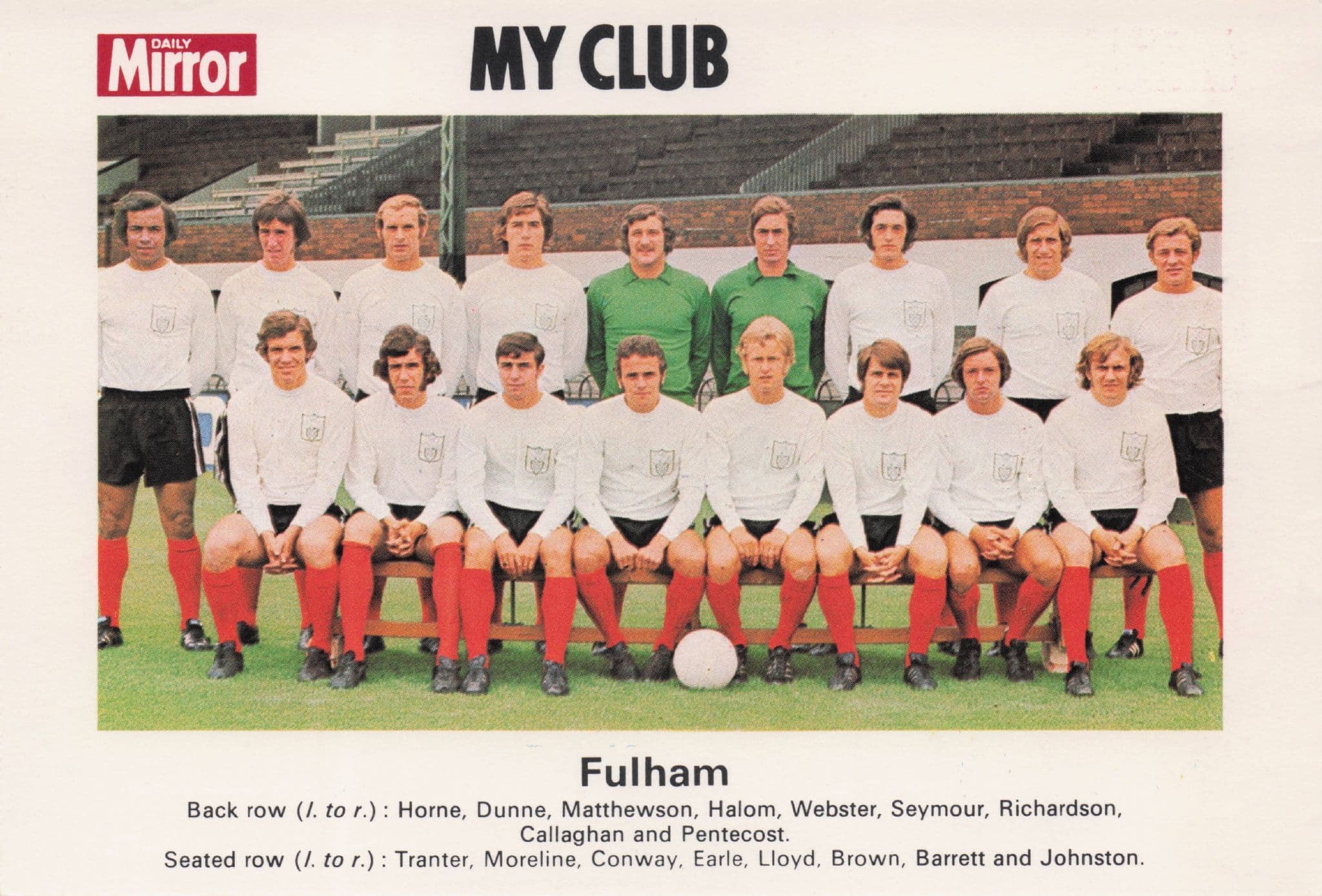 Fulham London Football My Club Daily Mirror Rare PB Postcard