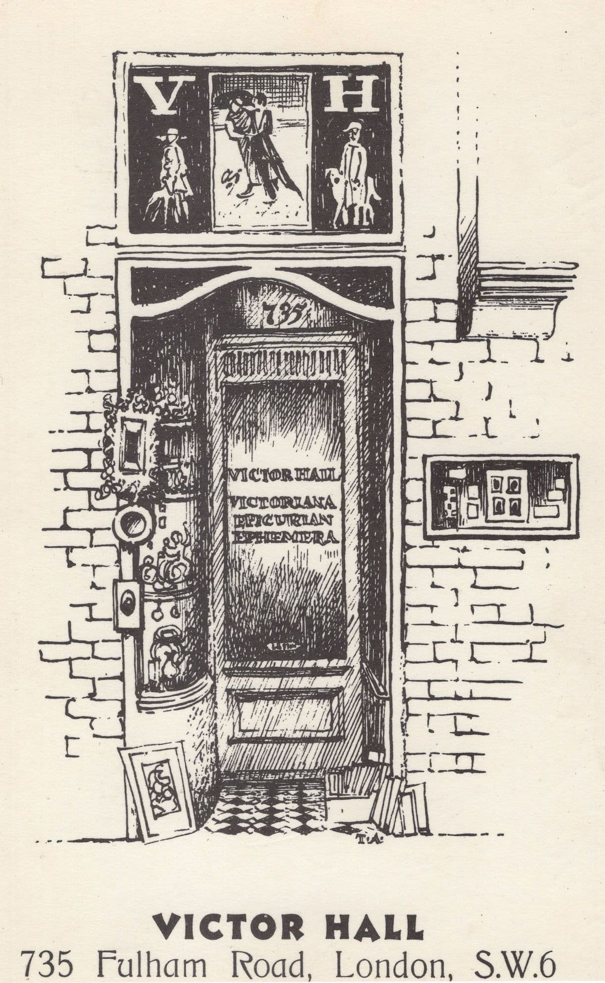 Fulham Road Ephemera Shop Lifeboat 1960s London Hand Signed Postcard