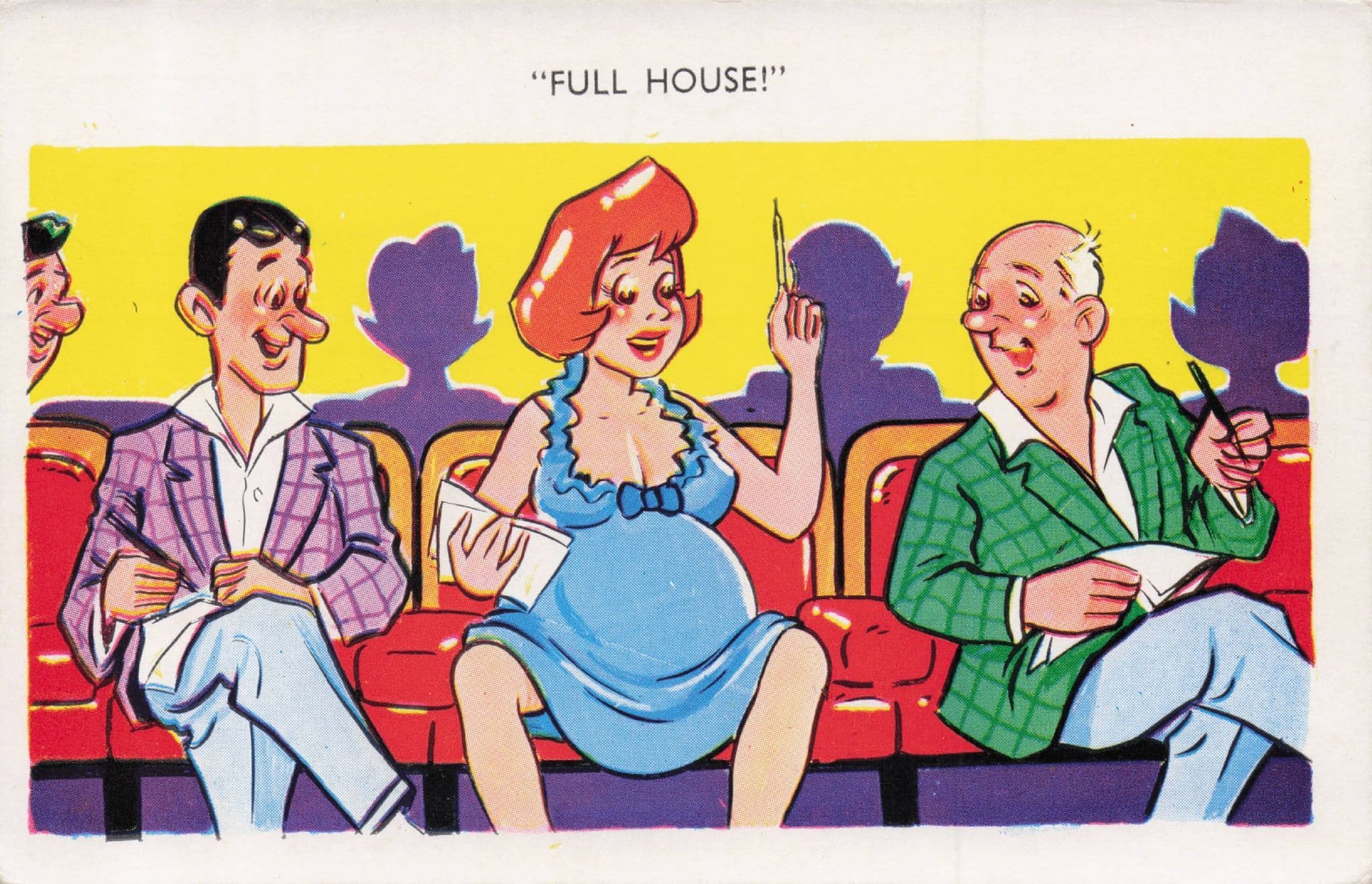 Full House 1970s Jester Sexy Lady At Bingo Comic Postcard