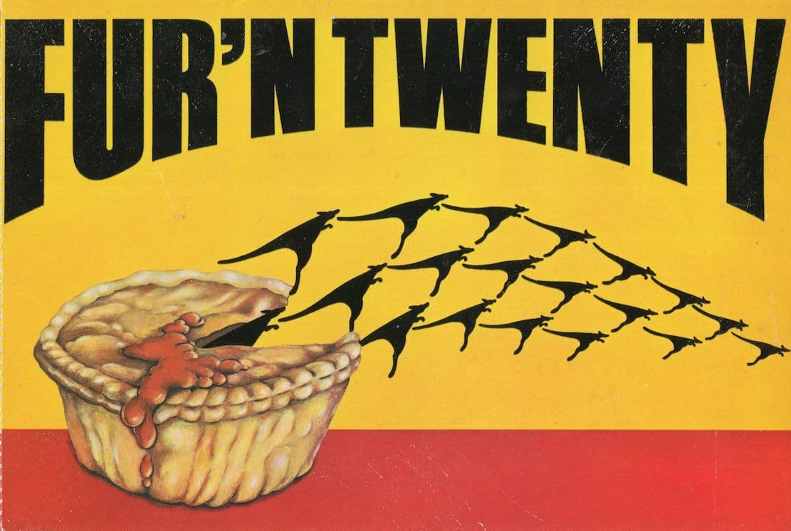 Fur N Twenty Australian Hot Meat Pie Pasty Comic Postcard