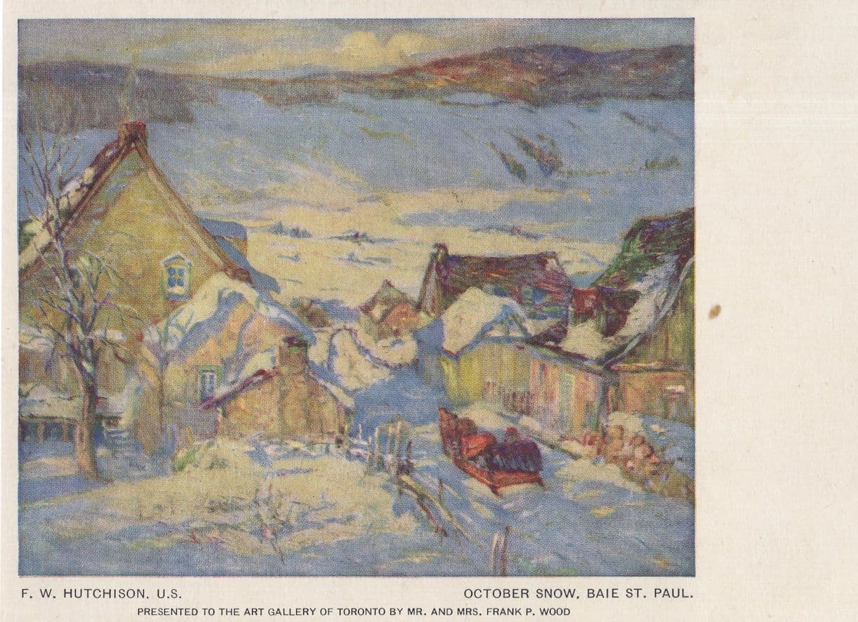 FW Hutchison October Snow Baie St Paul Toronto Painting Postcard