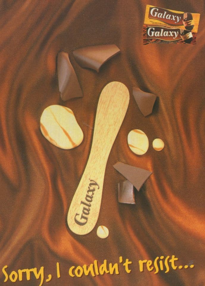 Galaxy Chocolate Ice Cream Sorry I Couldnt Resist Advertising Postcard