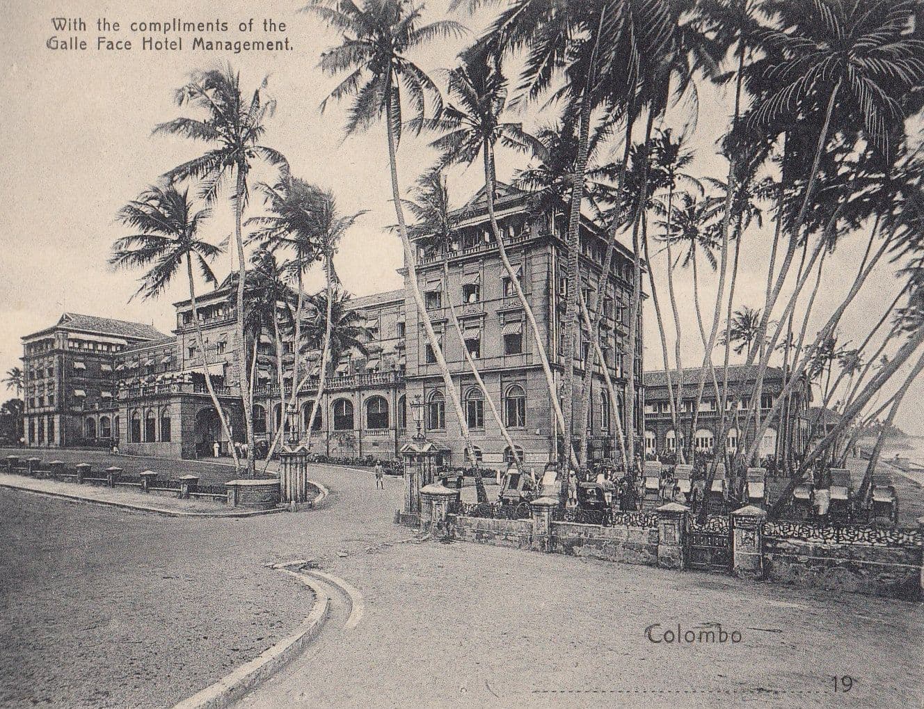 Galle Face Hotel Colombo Official Card For Guests Antique Postcard