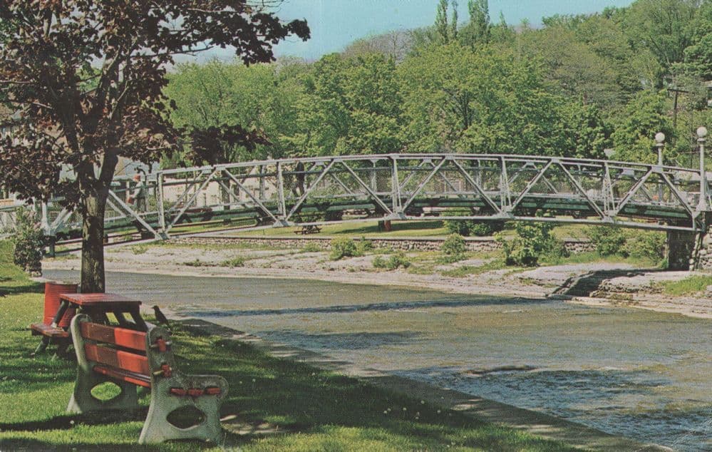 Ganaraska River Footbridge Ontario Canada 1970s Postcard