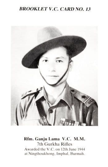 Ganju Lama 7th Gurkha Rifles India WW2 Burmah Military Victoria Cross Postcard