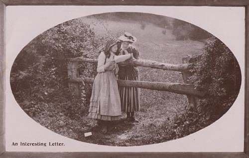 Garden Farm Gate Love Romantic An Interesting Letter Reading Farming Postcard