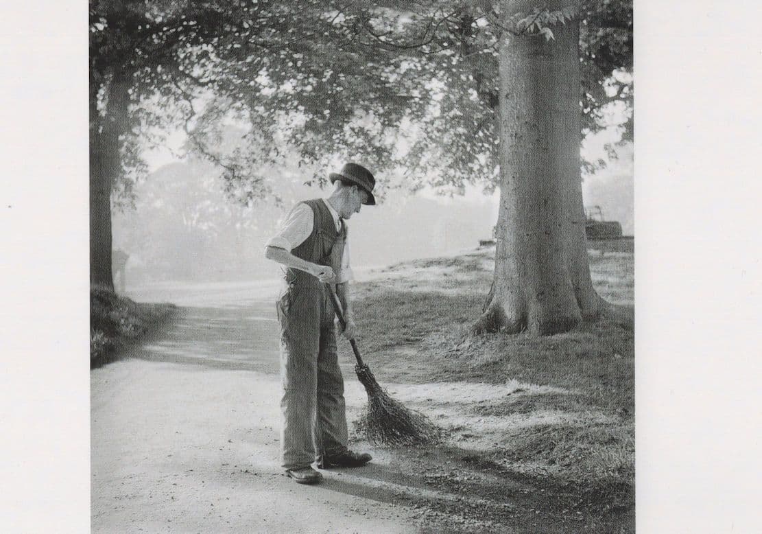 Gardener at St Edmunds Abbey Garden in 1940s Award Photo Postcard