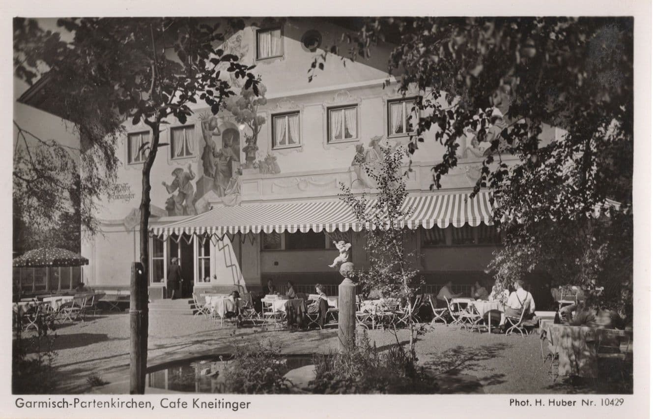 Garmisch Partenkirchen Cafe Kneifinger Old Restaurant German Postcard