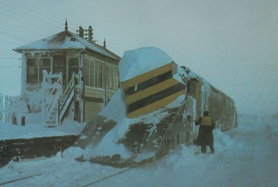 Garside Class 25 Locomotive Snowplough Duty Train Postcard