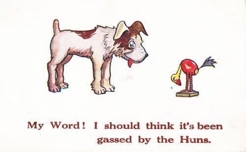 Gas Gassed By Nomadic Huns Attila Military Combat Dog Toy Duck Humour Postcard
