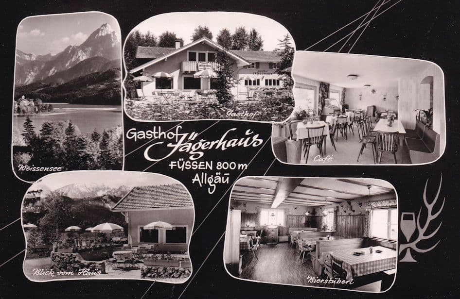 Gasthof Jagerhaus Allgau German Hotel Cafe Real Photo Postcard