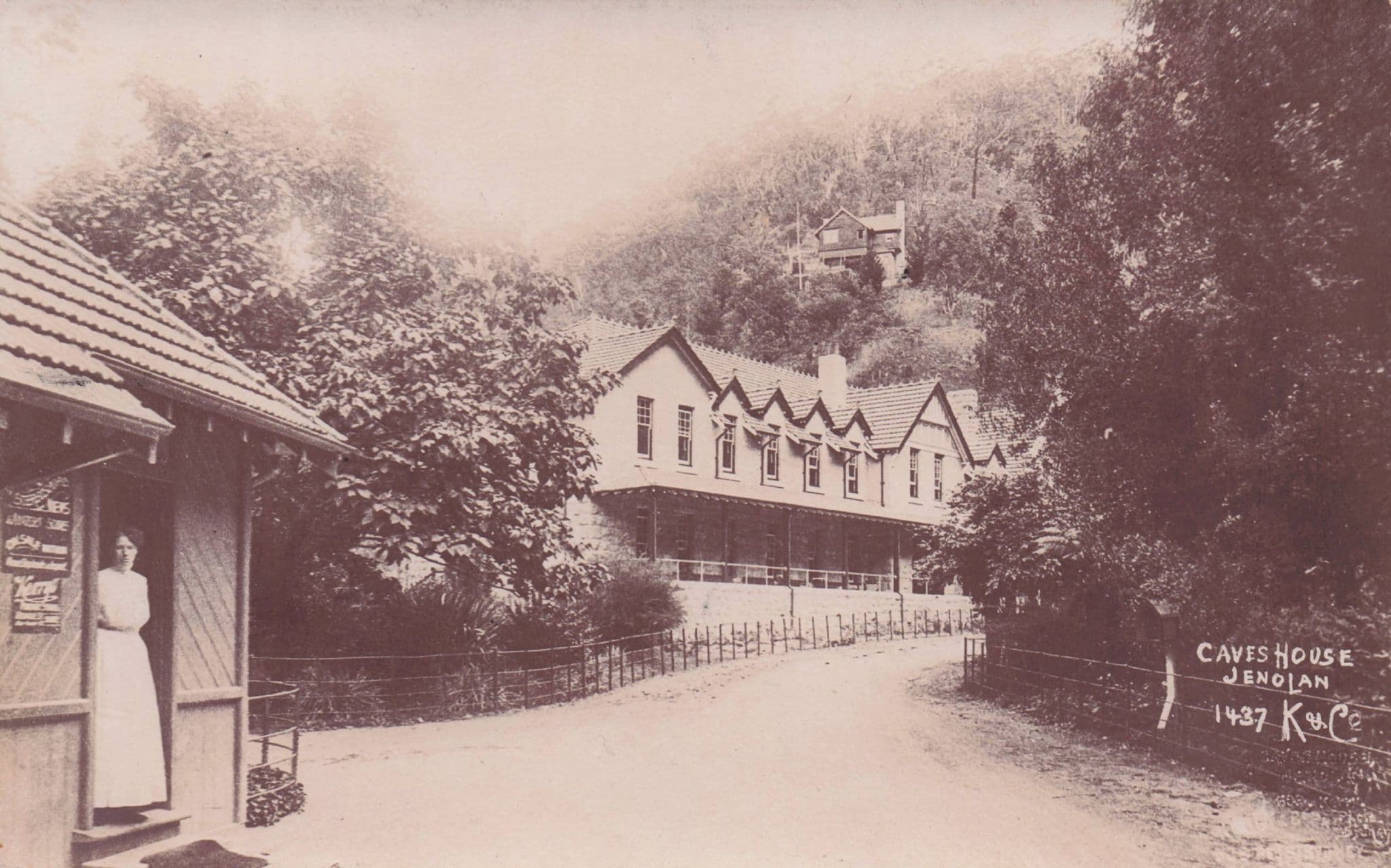 Gate Lady at Caves House Jenolan NSW Australia Rare Antique Postcard