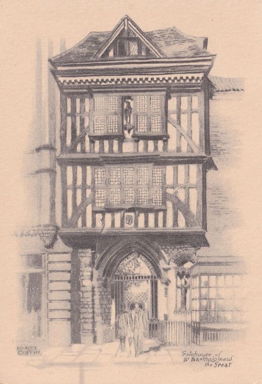 Gatehouse St Bartholomew London Hospital Old Postcard
