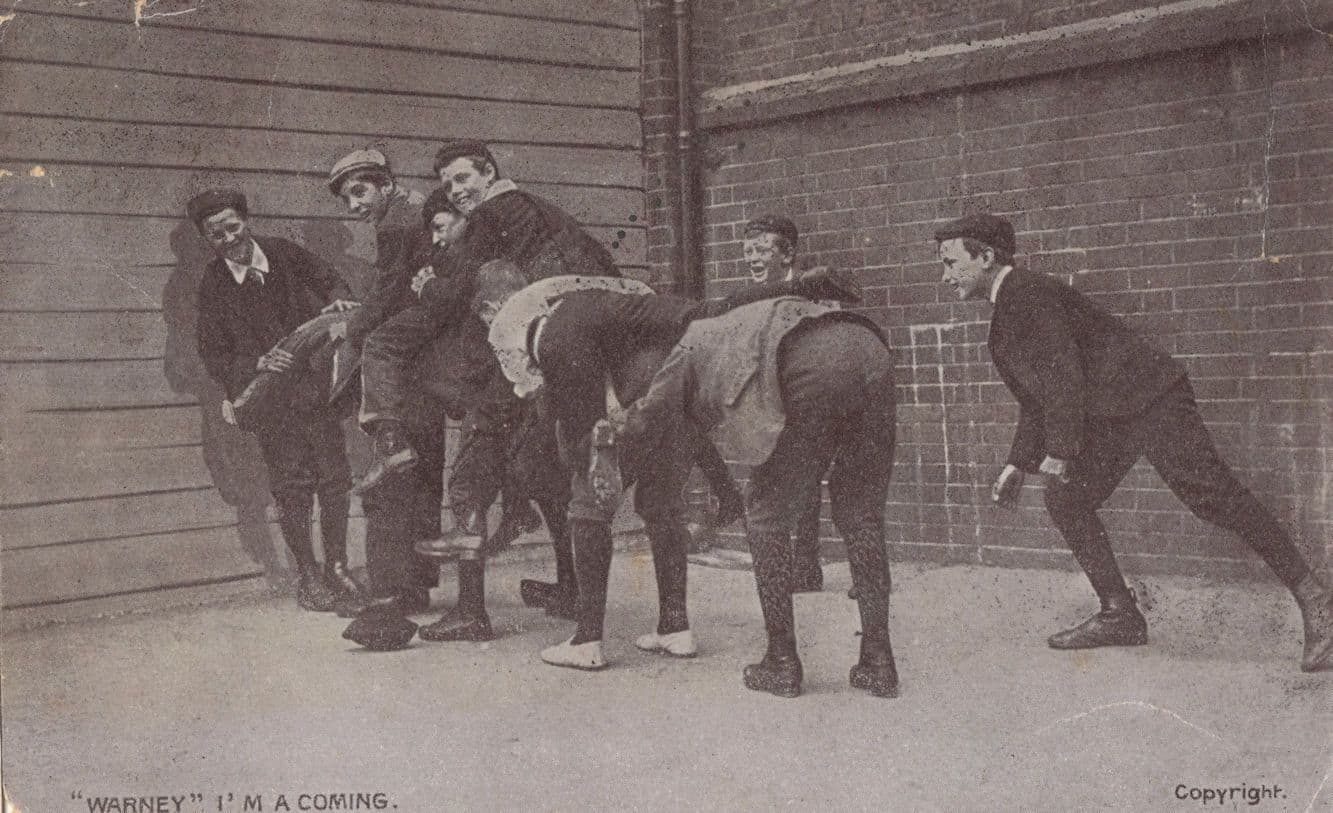 Gay LGBT Interest Antique I'm Coming Male Scrum Old Worn Postcard