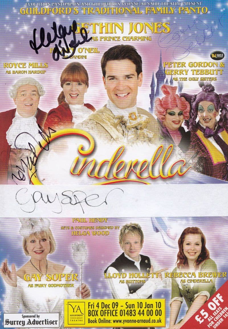 Gay Soper Gerry Tebbutt Hilary O Neil Royce Mills 4x Hand Signed Theatre Flyer