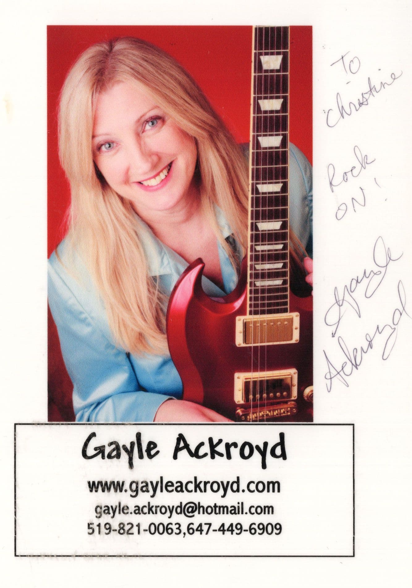 Gayle Ackroyd Singer Pop Guitarist Hand Signed Photo
