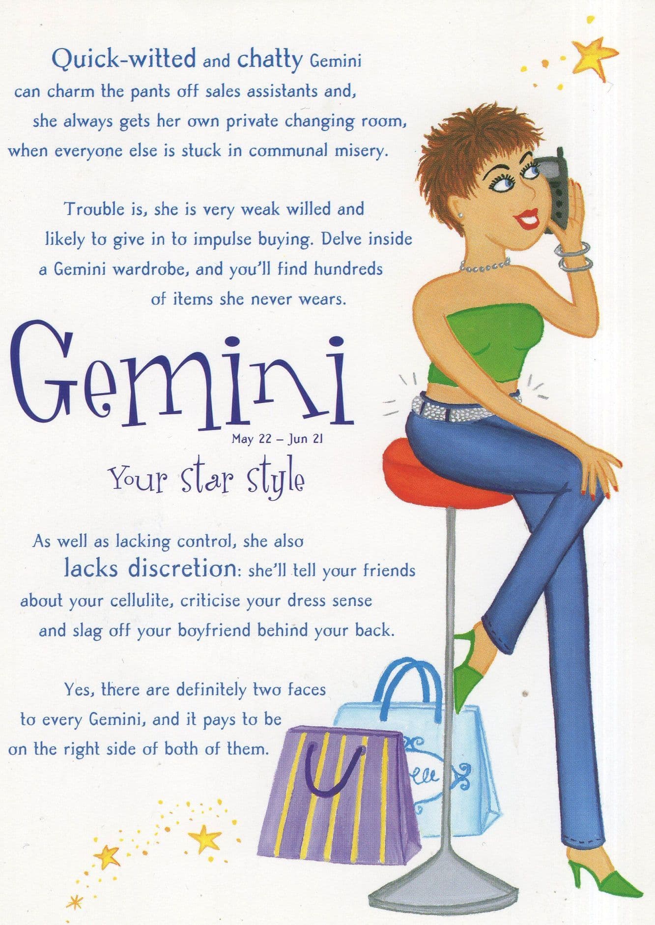 Gemini Starsign Zodiac Fashion Wardrobe Persil Advertising Postcard