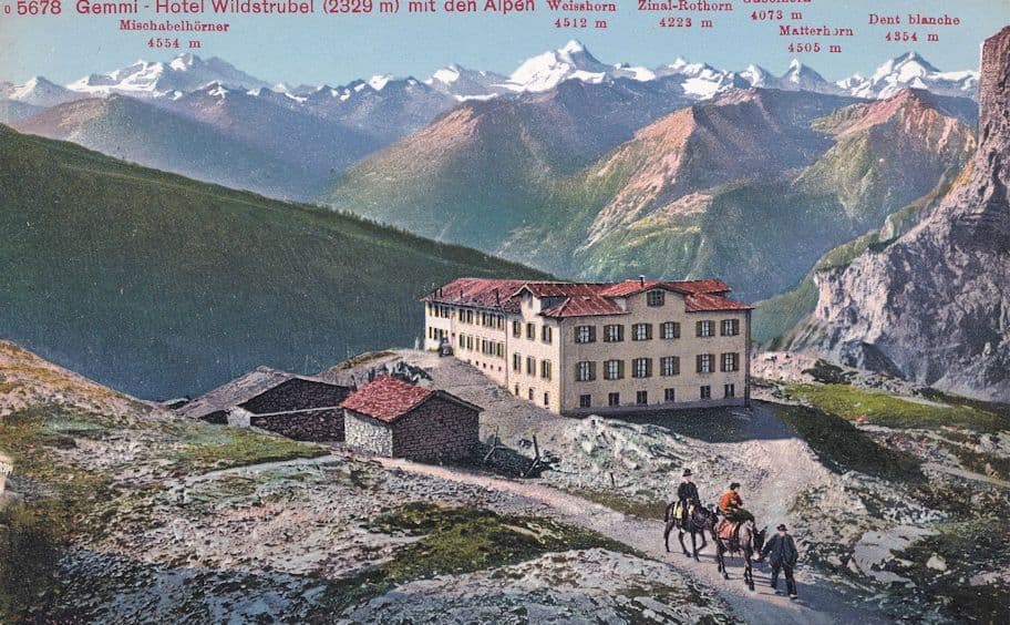 Gemmi Hotel Wildstrubel Switzerland Old Postcard