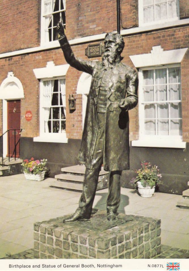 General Booth Nottingham Statue Postcard