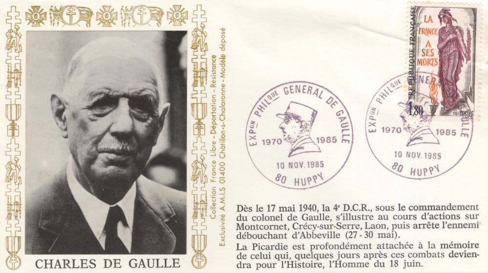 General Charles De Gaulle WW2 French Military 1985 Hand Signed RARE FDC