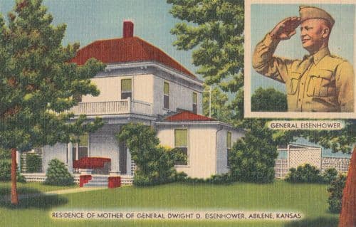 General Dwight Army Soldier Military Eisenhower Residence 1950s Postcard Mint