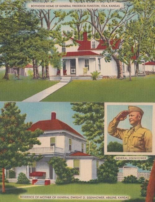 General Dwight Eisenhower Residence 1950s 2x Military Postcard Mint