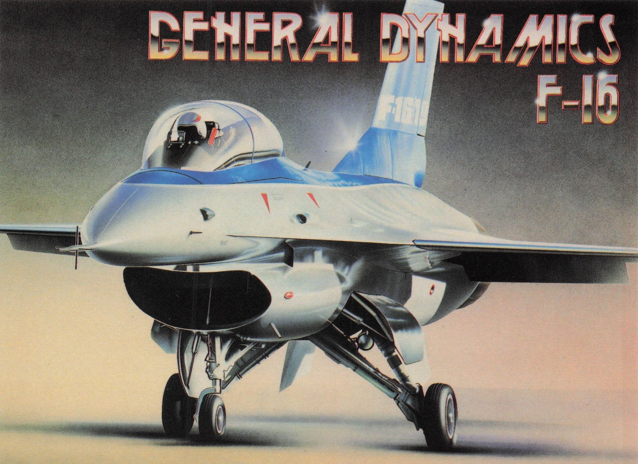 General Dynamics F16 Aircraft Rare London Painting Postcard