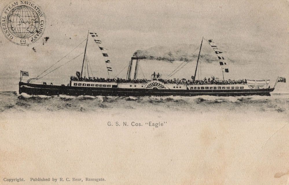 General Steam Navigation Eagle Ship Antique 1904 Postcard