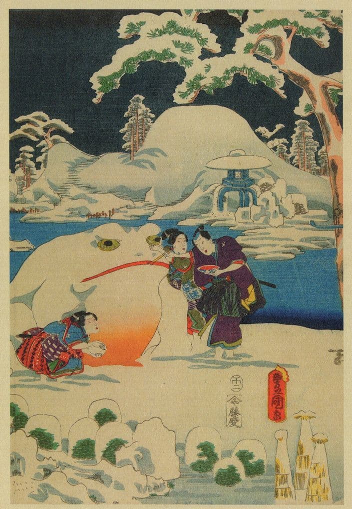 Genji November In The Twelve Months Japanese Painting Postcard