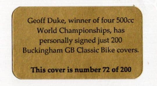 Geoff Duke TT Grand Prix Racing Champion Classic Bike Rare Hand Signed FDC