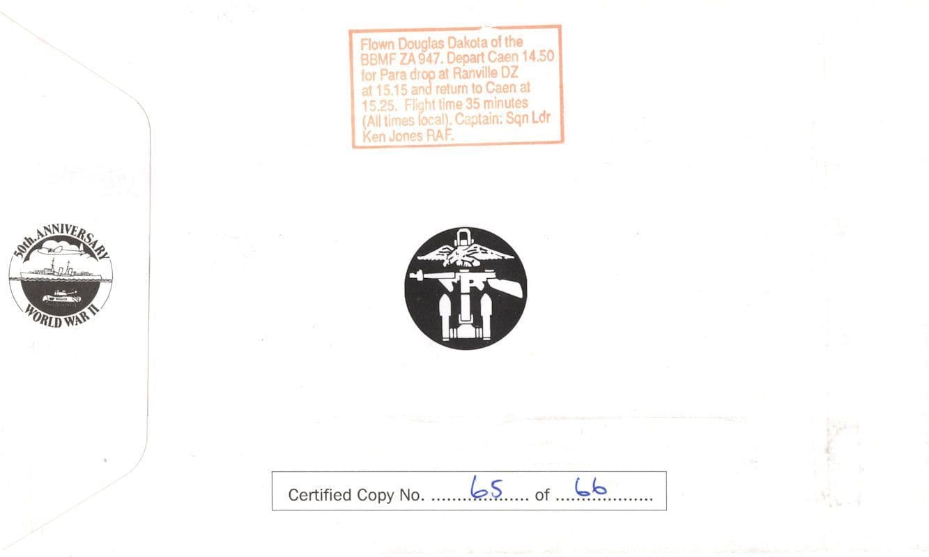 Geoffrey Barkway Pegasus Bridge D-Day WW2 LTD TO 66 Hand Signed FDC