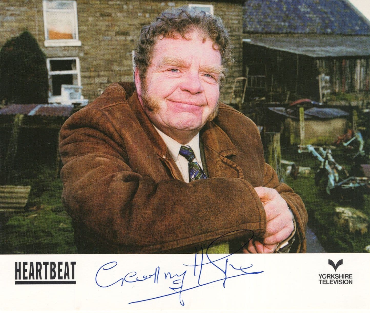 Geoffrey Hughes Heartbeat Large Hand Signed Cast Card Photo