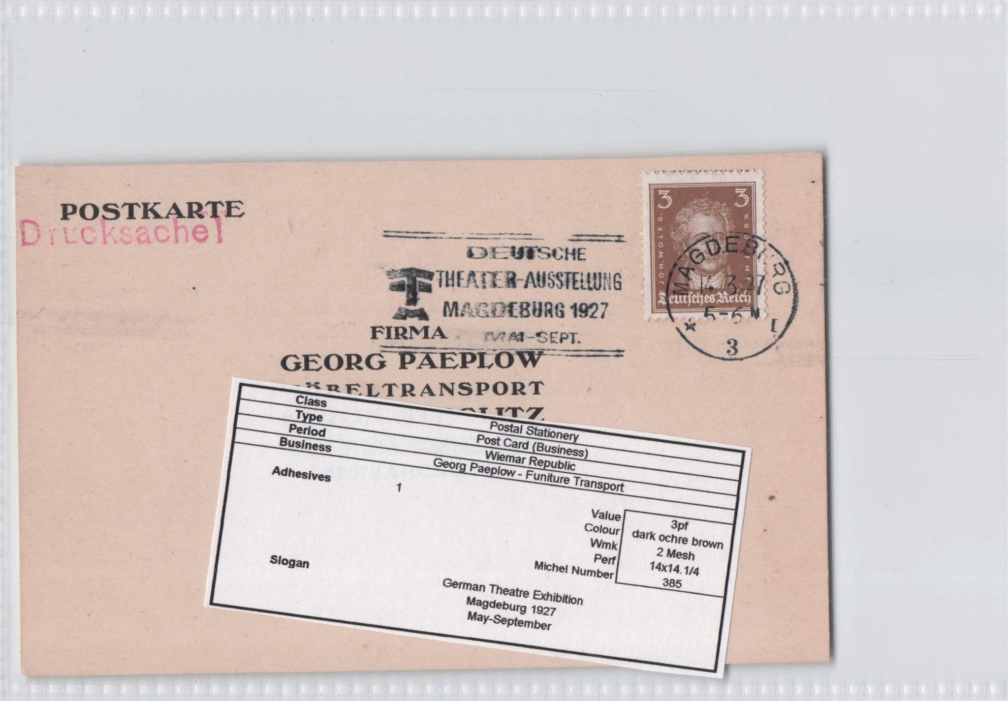 Georg Paeplow Berlin Steglitz Furniture Transport Antique German Postcard