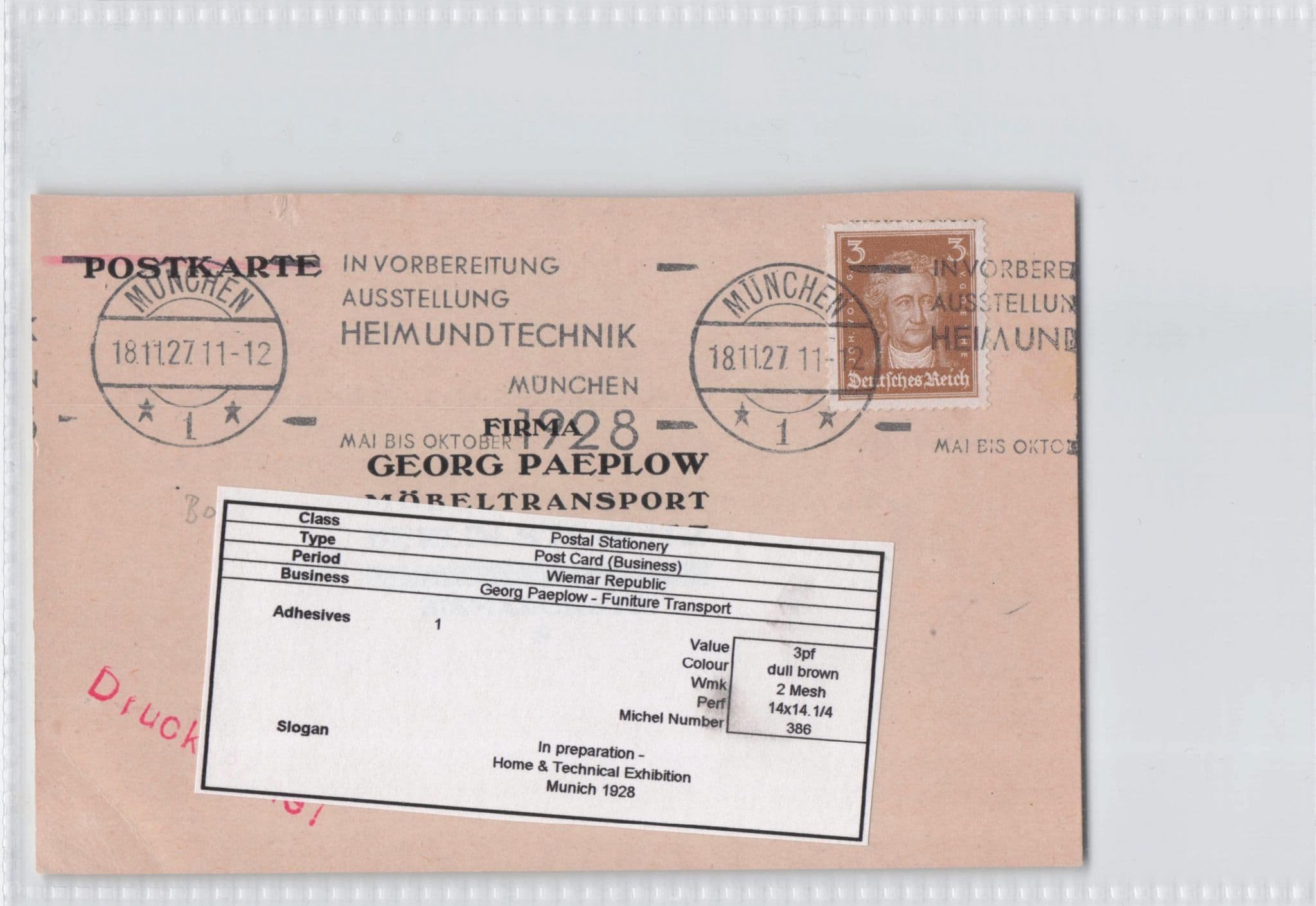 Georg Paeplow Berlin Steglitz Furniture Transport Old 1927 German Postcard