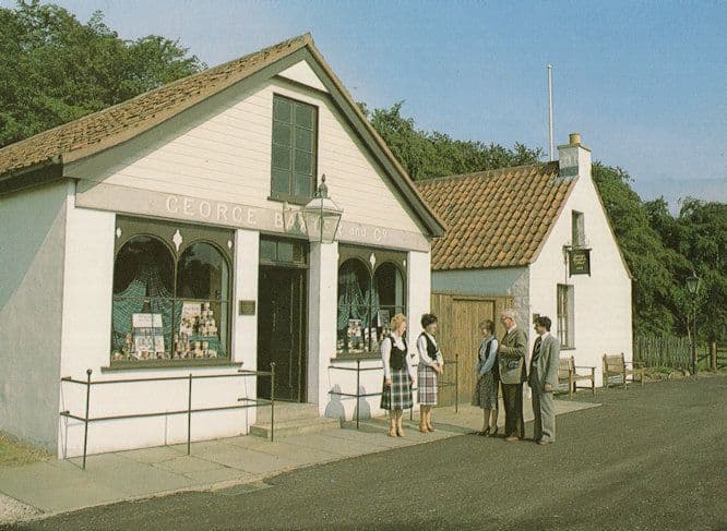 George Baxters Village Grocers Shop Fochabers Scotland Speyside Postcard