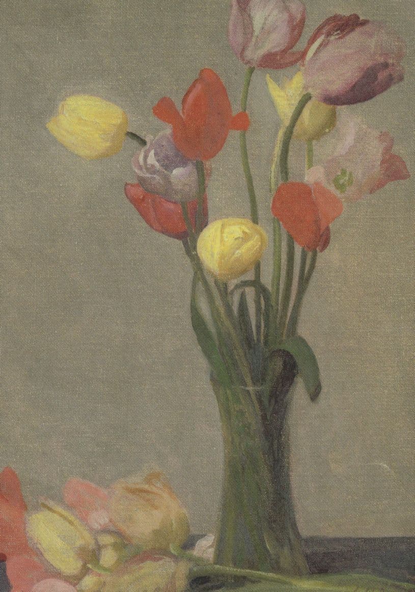 George Clausen Still Life With Tulips Royal Academy Painting Postcard