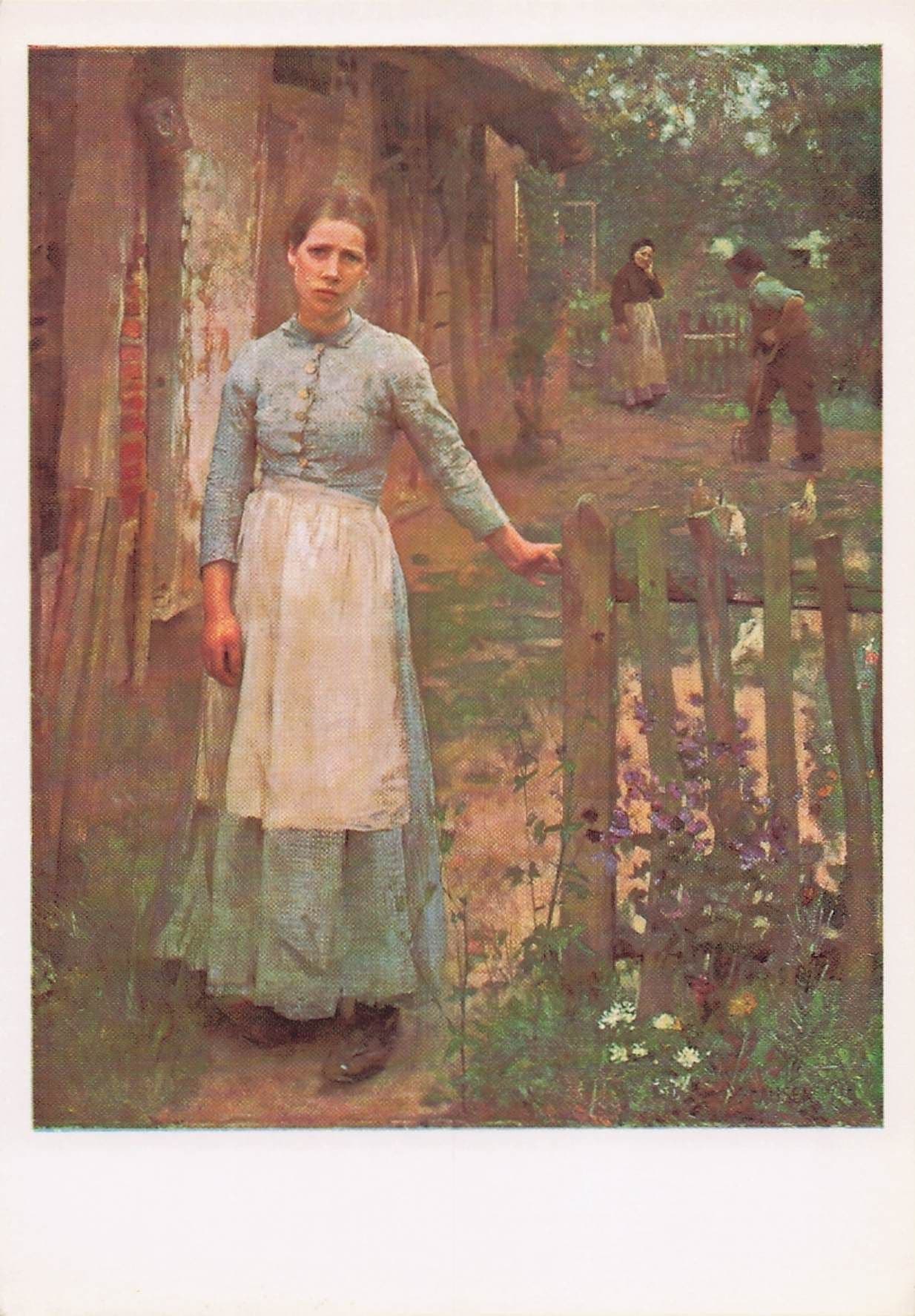 George Clausen The Girl & The Gate Tate Gallery Painting Postcard