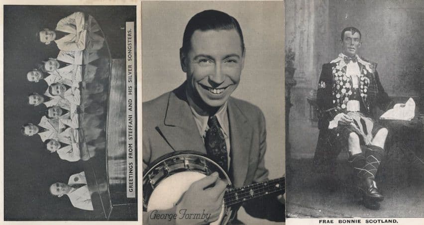 George Formby Scottish Comedian Steffani 3x Old Theatre Postcard s