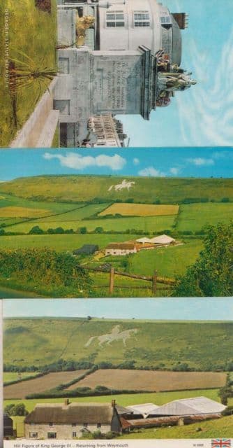George III 3rd Statue Dorset 3x Vintage 1970s Postcard s Bundle