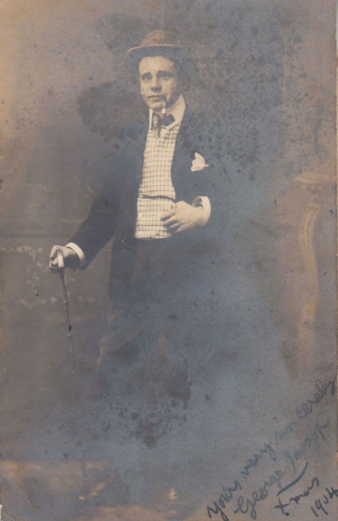 George Jessops in Miss Hobbs Reading Theatre Play Antique Hand Signed Postcard