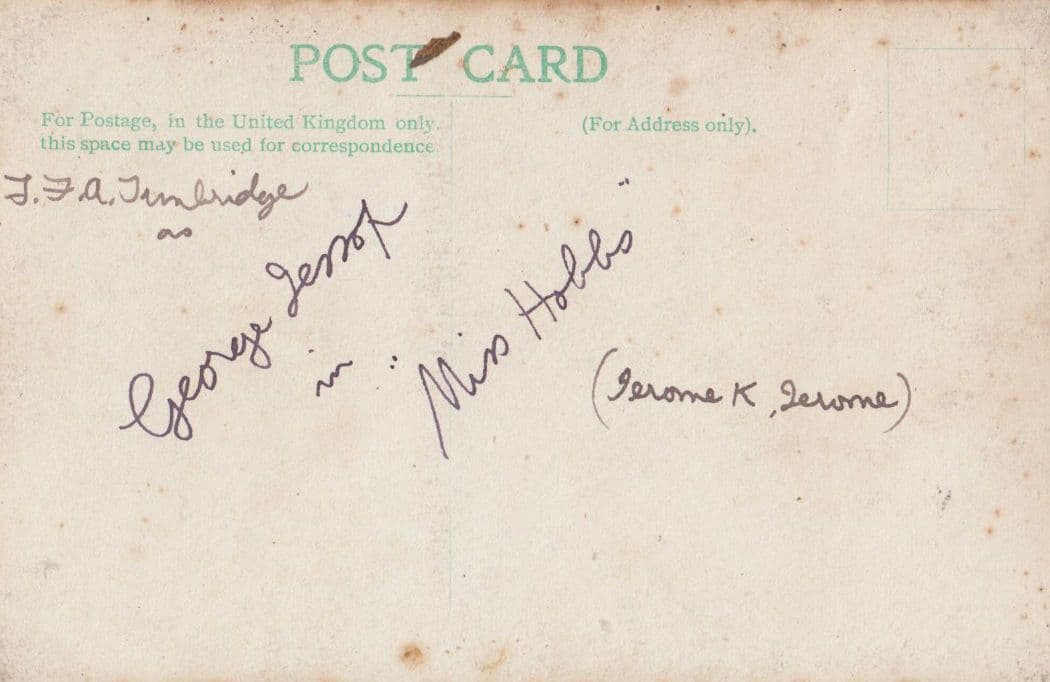 George Jessops in Miss Hobbs Reading Theatre Play Antique Hand Signed Postcard